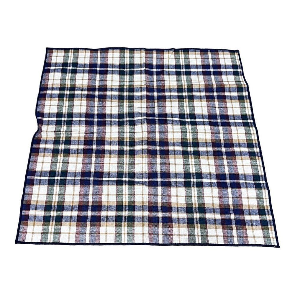 Longaberger Plaid Replacement Fabric Napkin Blue Picnic Single Basket Liner